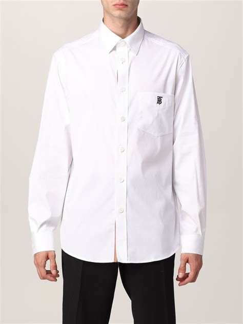 burberry shirt men white|Burberry men's cotton shirt.